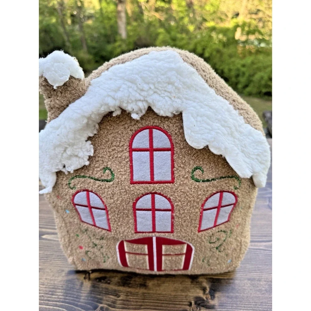 Gingerbread House Christmas Pillow Kirkland Plush Holiday Decor Cushion